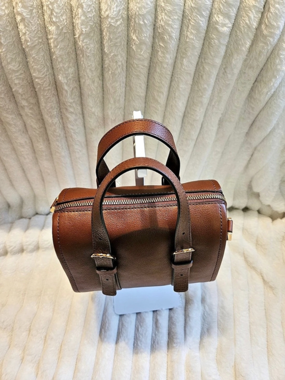 New!Fossil✨️Carlie Mini Satchel Brown - Picture 5 of 13